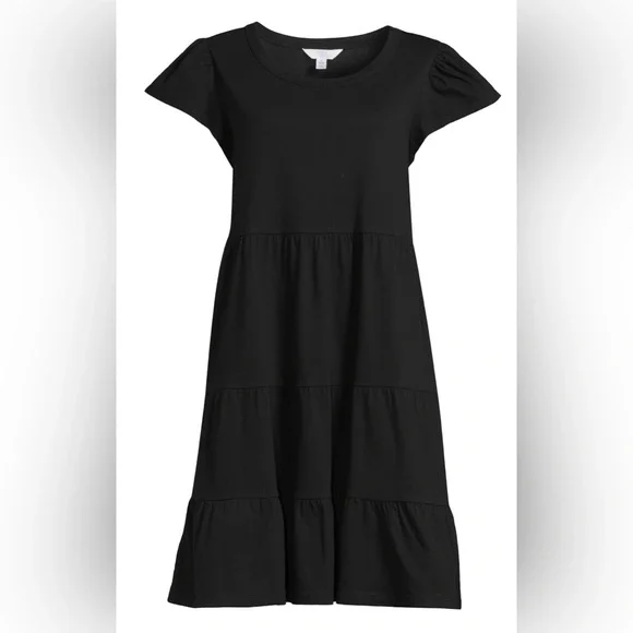 time and tru knit dress Time and Tru Women's 3/4-Length Sleeve Knit Dress, Size: Medium, Black